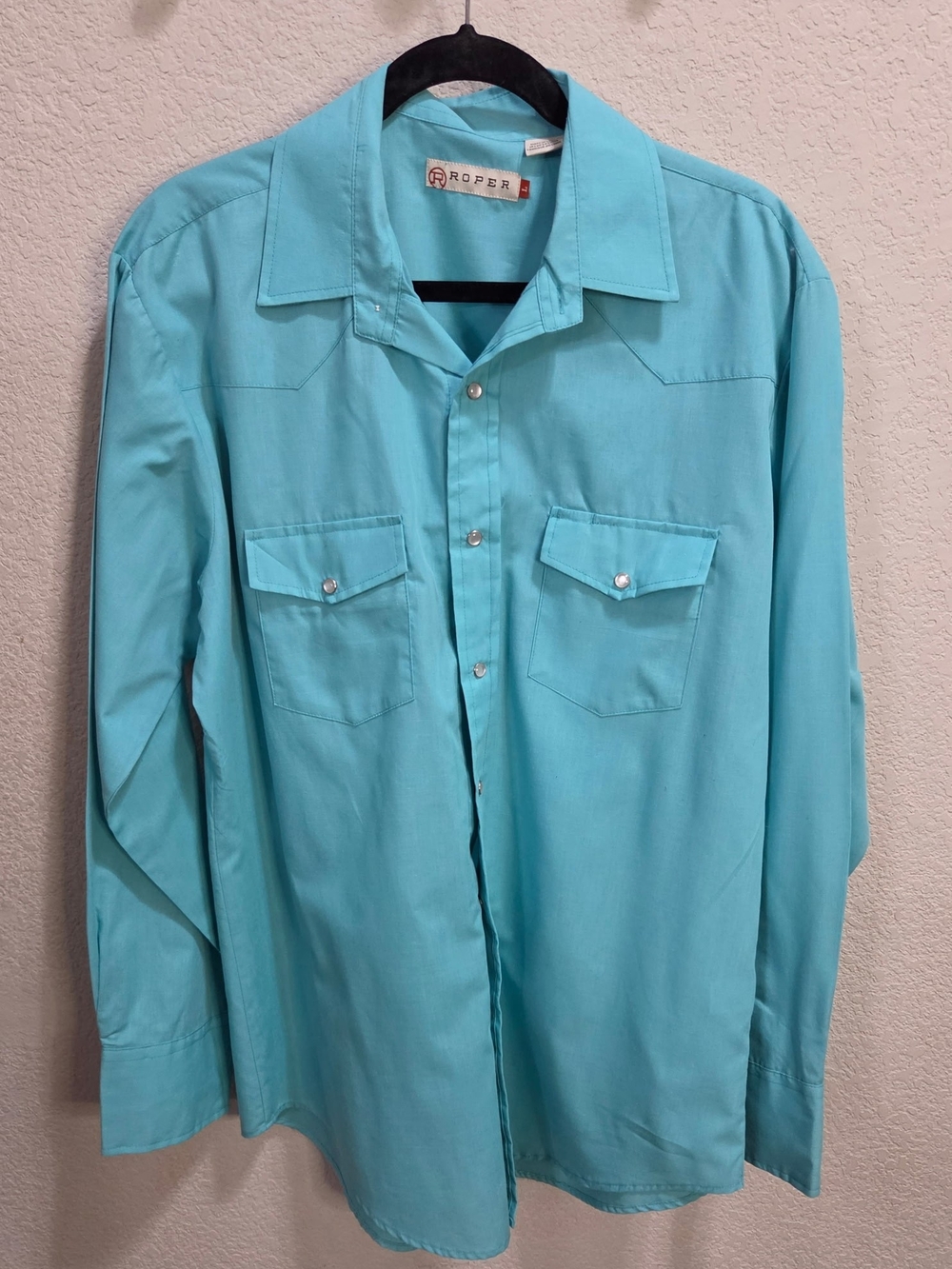 Roper Men's Turquoise Button-Down Western Shirt